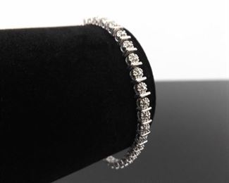 .925 Sterling Silver Diamond Accented Bracelet
