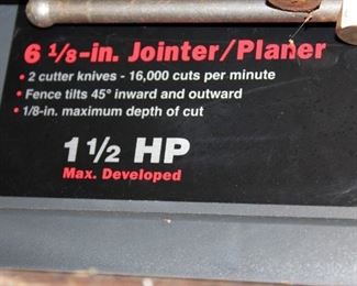 6 1/8" Jointer/Planer - 1.5 HP