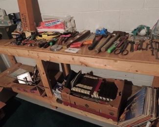 work bench with tools