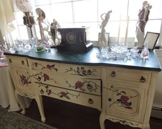 hand painted vintage sideboard