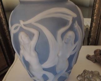art deco Phoenix glass vase "dancing nymphs"