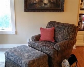 Very comfortable chair with matching ottoman