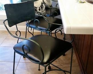Three of four matching bar chairs