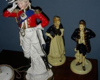 Soldier lamp, figurines