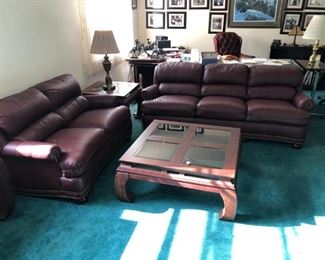 Hancock & Moore leather sofa set