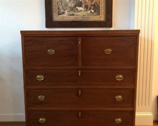 Late 18th - Early 19th Century Rare Federal Period Antique Connecticut Butler's Desk/Chest. 