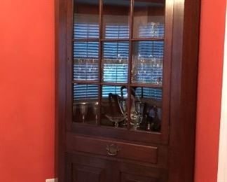 Seay Furniture Co. of Louisa VA mahogany Corner Cupboard.
