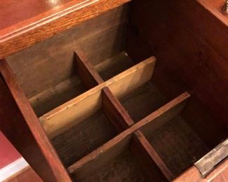 Bottle drawers on left side original. Bottle drawers on right side added later.