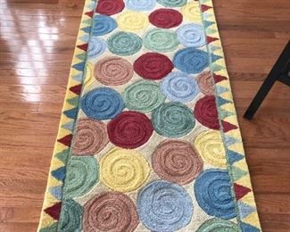 Contemporary wool rug runner.