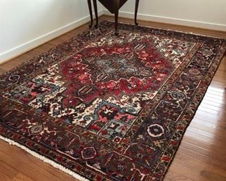 Hand knotted wool rug. Upstairs bedroom.