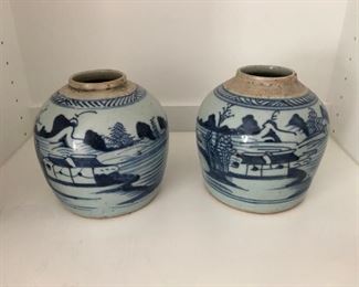 Antique blue and white porcelain.