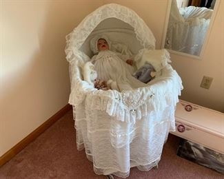 Baby doll + bed. Excellent condition.