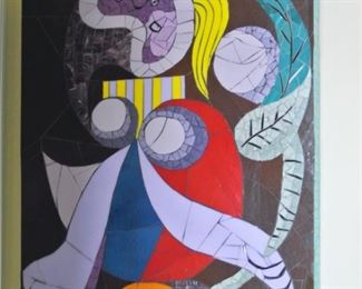 Mosaic Reproduction of Picasso's "La Femme A La Fleur"