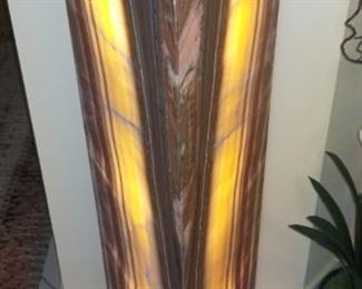 Lighted Stone Triangular Display Pedestal