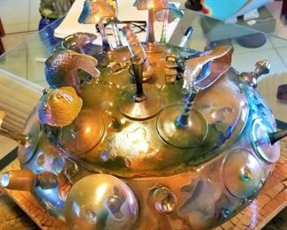 Art Glass. Whimsical Bowl with Lid