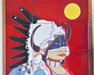 Hand Glazed tile signed art