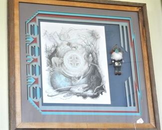 Karen Pierre. Native American framed art.