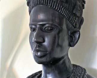 Life Size African Wood Carving of a Woman