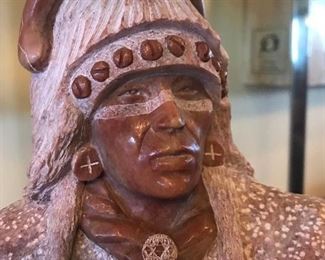 Orland C. Joe Native American Stone Sculpture on Wood base