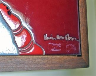 Hand Glazed tile signed art