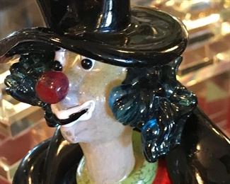 Blown Glass Clown Sculpture