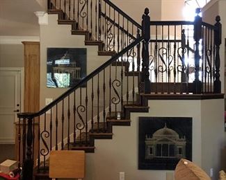 Artwork; metal banister 