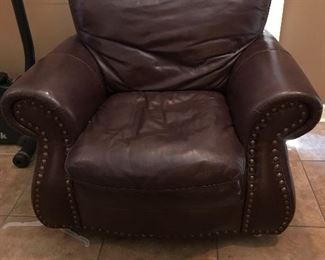 Leather sofa and chairs