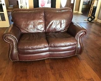 Leather love seat