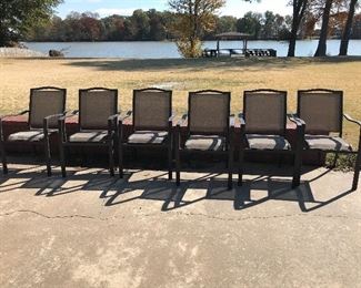 6  Mesh  and metal Patio chairs