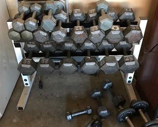 Tons of Bar bells and rack