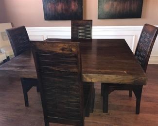 Chunky Dining table 4 chairs 