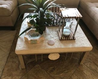 Stone top coffee table