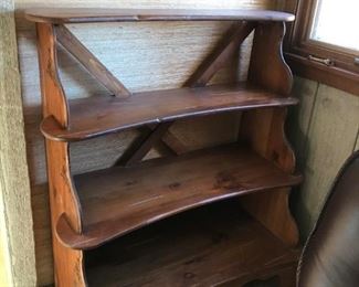Rustic, tiered book shelf