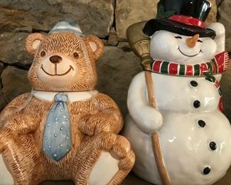 Large selection of vintage cookie jars