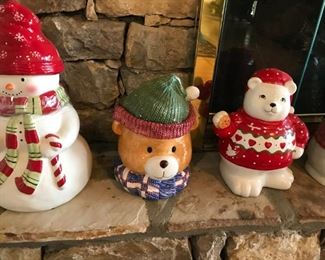 Large selection of vintage cookie jars