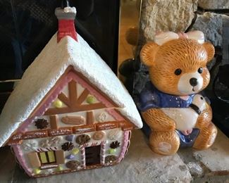 Large selection of vintage cookie jars