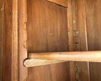 1930's Kitchen Cabinet Hutch - solid wood and lovely detail, vintage glass front and plenty of storage