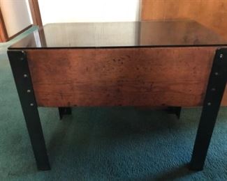 Vintage Display, side table with removable glass top