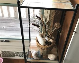 Two-tier stained glass plant shelf
