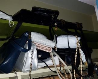 Many purses, shoes and accessories 