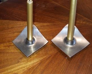 Danish Modern metal candlesticks 