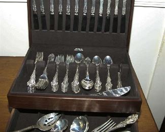 STERLING - WALLACE "GRAND VICTORIAN" SERVICE FOR 12 (5 PC PL. SETTING) + SERVING