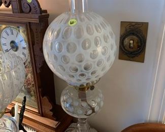 #6		Mily Dot Globe Oil Lamp 22" Tall	 $60.00 
