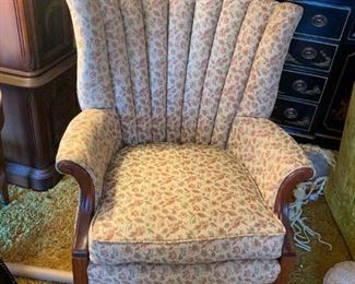 #13		Channel Back Rose/Cream Chair - as is	 $75.00 
