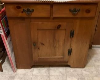 #62		Pine w/2 drawers & 1 door Cabinet  32x16x29	 $30.00 
