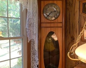 #87 Grandfather Clock w/Star Inlay 17x9.5x86 (as is Veneer) $75.00