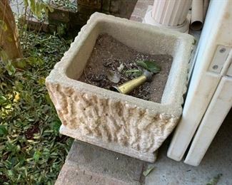 #167 Square concrete Planter (3) $20 each