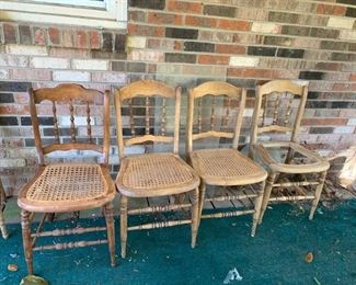 #176		Wood Chairs w/spindle back  set of 4 as is	 $40.00 
