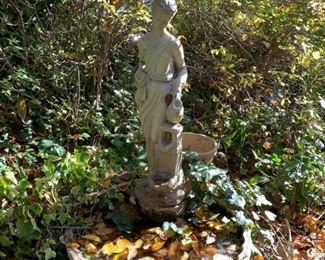 #183		Concrete Woman w/shell Water Fountain 30" Tall - You move only	 $150.00 
