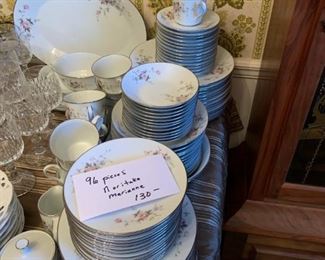#206		Noritake 96 Pcs. Marianne - approx. 12 place setting w/serving pieces 	 $130.00 
